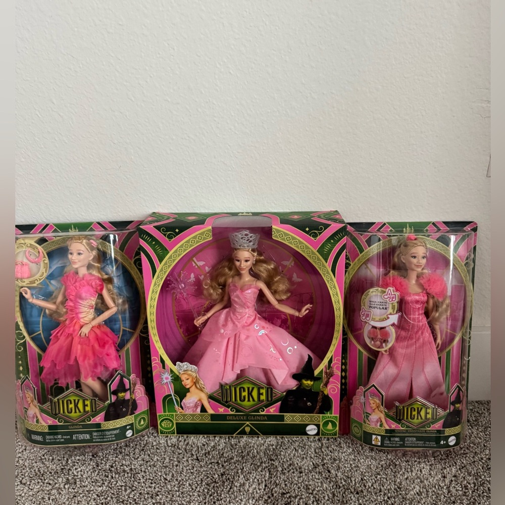 Wicked Dolls Glinda Dolls Collection - Bubblegown, Popular, & Ozdust Mattel NWB